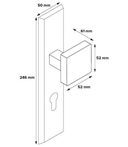 Zewnętrzna klamko-gałka drzwiowa Metal-Bud TOPAZ inox