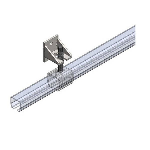 Regulowany uchwyt ścienny do szyny NIKO 74.B05, stal kwasoodporna AISI 316