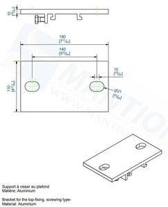 Uchwyt sufitowy MANTION 10064, aluminium