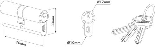 Wkładka symetryczna 70 mm Locinox 3012-70-STD, nikiel