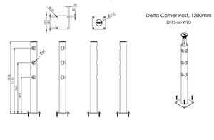 Słupek narożnikowy 90° d-flexx Delta