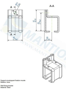 Uchwyt ścienny MANTION 3631, ocynk