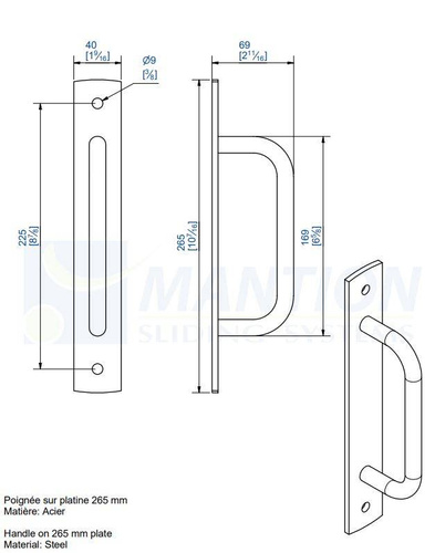 Uchwyt bramowy MANTION 1297, ocynk