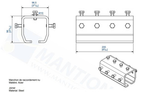 Łącznik szyny MANTION 9061M, ocynk