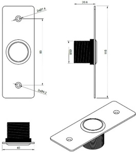 Przycisk wyjścia BIRA Hartte EB04, bezdotykowy