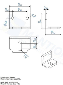 Kątownik montażowy MANTION 9033XA4, stal kwasoodporna AISI 316