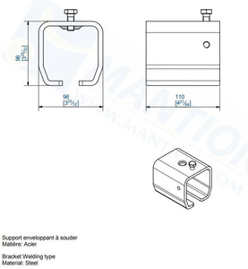 Uchwyt ścienny do wspawania MANTION 9068, stal czarna
