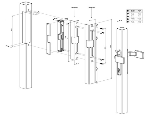 Wytrzymały, wbudowany elektrozaczep Locinox INTRALEC
