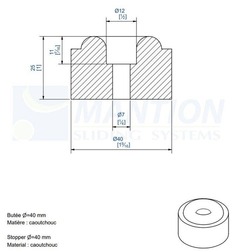 Stoper MANTION 2692, kauczuk