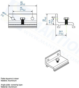 Uchwyt ścienny MANTION 10043, aluminium