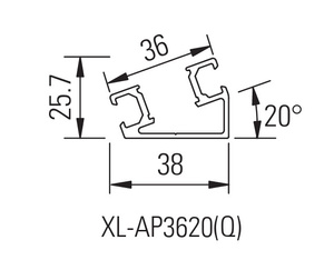 Profil montażowy do krawędzi bezpieczeństwa BIRCHER XL-AP3620 (409585)