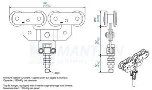 Wózek 8-kołowy MANTION 0288SL, ocynk