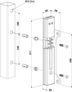 Elektrozaczep nawierzchniowy Locinox MODULEC-SF