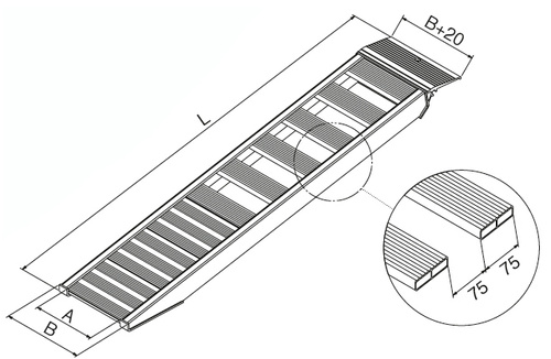 Rampa załadowcza do pojazdów z kołami lub gąsienicami gumowymi ALTEC AVS 200 (200.01.010)