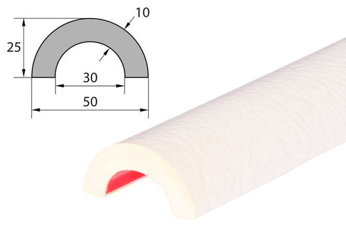 Elastyczny profil ostrzegawczo-ochronny KNUFFI typ R30 (5000 mm)