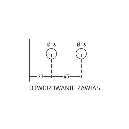 Zawias do drzwi szklanych Metal-Bud, kwadratowy