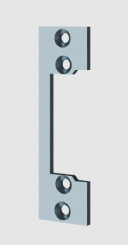 Blacha płaska, otwarta do elektrozaczepów BIRA OK-P1, ocynk