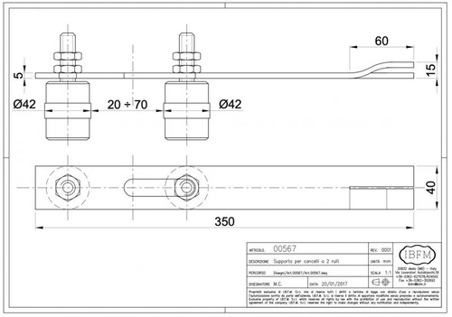 2-rolkowy prowadnik górny IBFM, typ 567