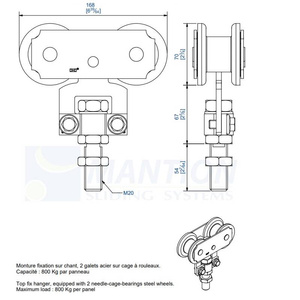 Wózek 4-kołowy MANTION 0285S, ocynk