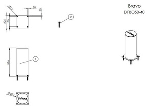 Elastyczny słupek ochronny d-flexx Bravo 516 mm