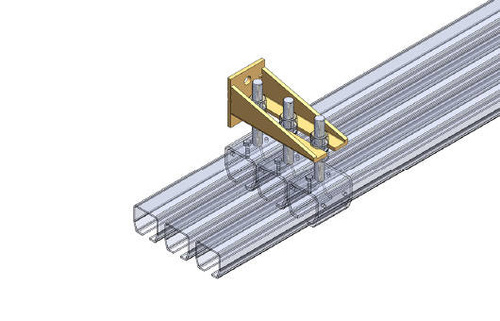 Regulowany potrójny uchwyt ścienny do szyny NIKO 24.B66, ocynk