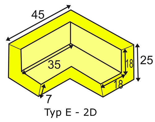 Elastyczny narożnik ostrzegawczo-ochronny typ E - 2D