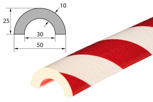 Elastyczny profil ostrzegawczo-ochronny KNUFFI typ R30 (docinany na wymiar)