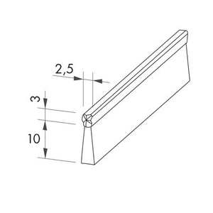 Uszczelka szczotkowa profil ALU H2-10  3000 mm