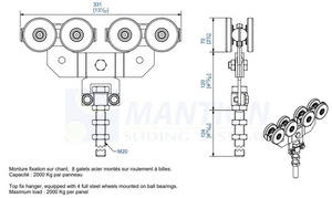 Wózek 8-kołowy MANTION 2288SL, ocynk