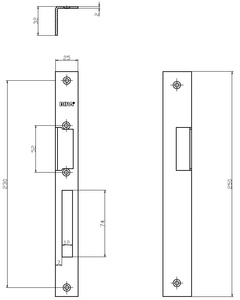 Blacha kątowa do elektrozaczepów BIRA OK-K4, ocynk