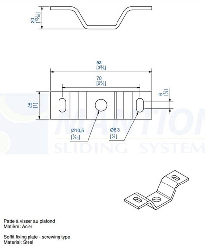 Wspornik sufitowy MANTION 3534, ocynk