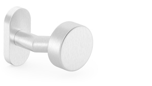 Gałka drzwiowa ukośna, płaska na szyldzie owalnym, nierdzewna Metal-Bud