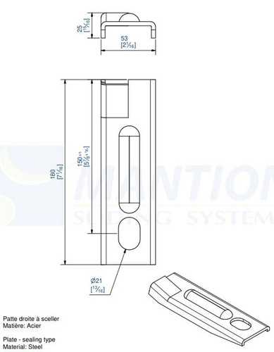 Uchwyt ścienny do wbetonowania MANTION 8572, ocynk