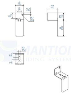 Uchwyt ścienny MANTION 2528S, ocynk
