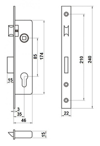 Zamek profilowy wąski LOB Z835B