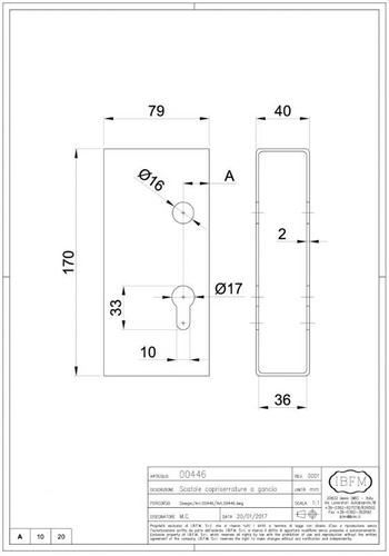 Osłona kasety zamka IBFM, typ 446