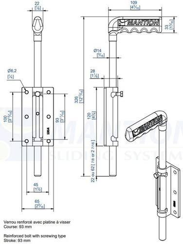 Wzmocniona blokada drzwiowa MANTION 1314
