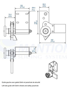 Prowadnik MANTION SPORTUB 4656G lewy, ocynk