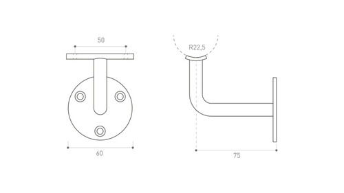Wspornik poręczy Metal-Bud duży, nierdzewny