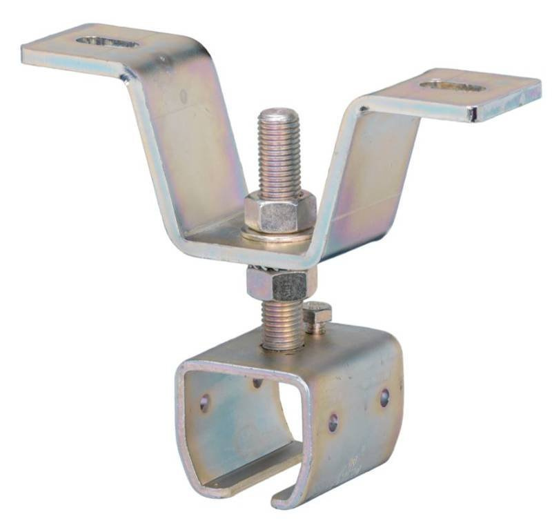 Regulowany uchwyt szyny z wspornikiem NIKO 73.B44, stal kwasoodporna AISI 316