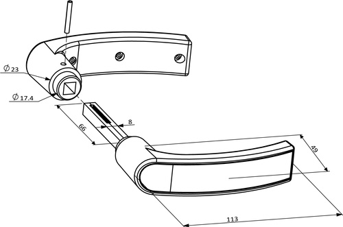 Klamka poliamidowa Locinox 3006P