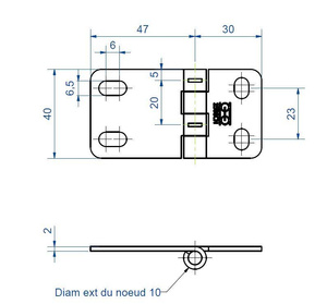 Zawias przykręcany MANTION 1506P, Ø6 mm, ocynk