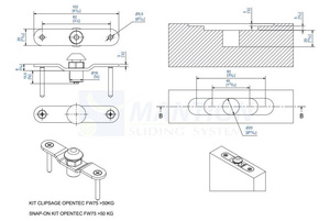 Klipstoper MANTION 9143 do drzwi składanych o wadze powyżej 50 kg