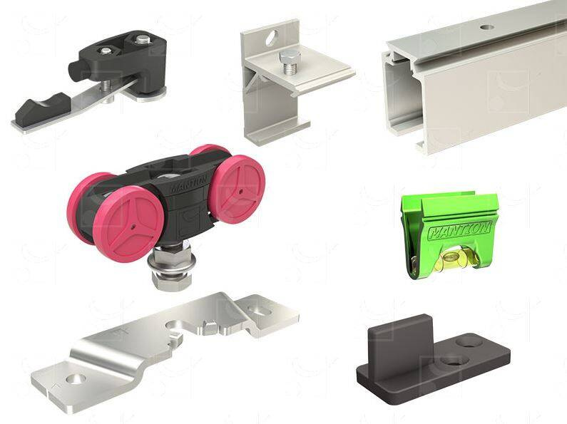 Zestaw  MANTION SAF10-80-195, na 1 skrzydło o wadze 10-80 kg, szyna 1950 mm