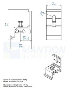 Uchwyt ścienny MANTION 11113, aluminium