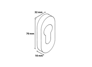Szyld wąski owalny, nierdzewny Metal-Bud [bez otworu]
