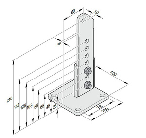 Okucie słupka bramy 60/210 P, SOMMER S10755-00001