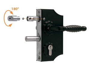 Nawierzchniowy zamek ozdobny mały Locinox LAKY F2 na profil kwadratowy 40-50 mm