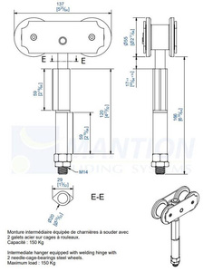 Wózek 4-kołowy do wspawania MANTION 0562SO, ocynk