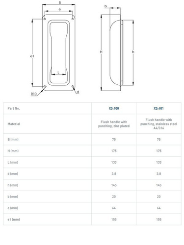Pochwyt muszlowy NIKO X5.400, ocynk